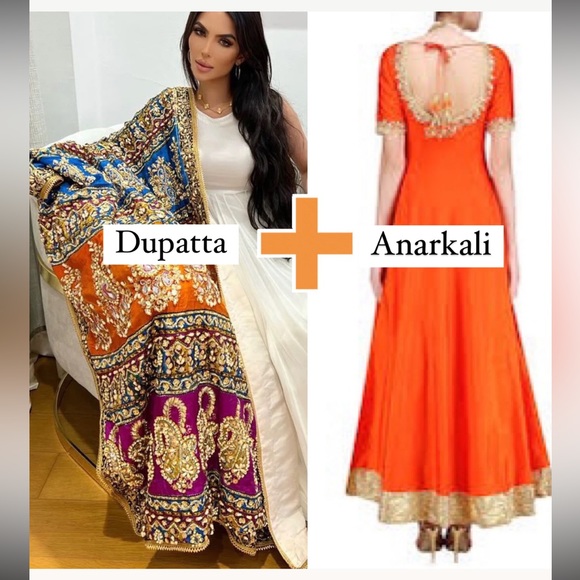 Memsaab Other - SRB9938 Faryal Makhdoom Sehrish B designer Memsaab UK Dupatta bridal anarkali